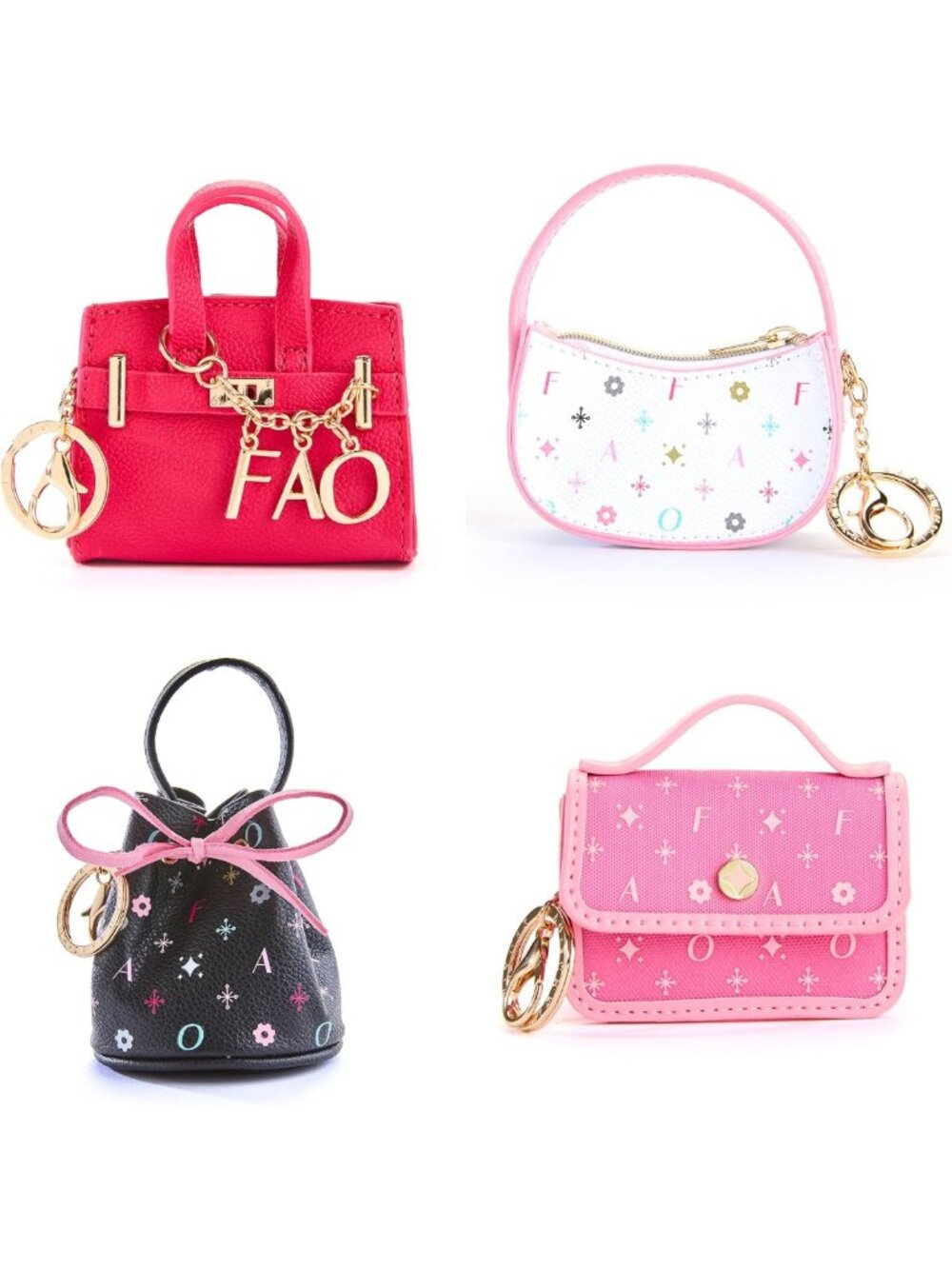 Mini Handbag Set for Kids - 4-Pack Clip-On Purse Charms & Coin Pouches
